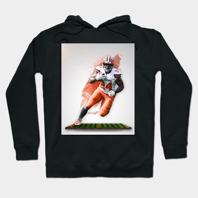 Nick Chubb Cleveland Sports Art Hoodie by JRoseGraphics